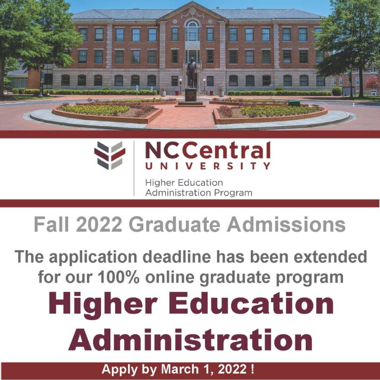 Master of Science in Higher Education Administration NCCU Online